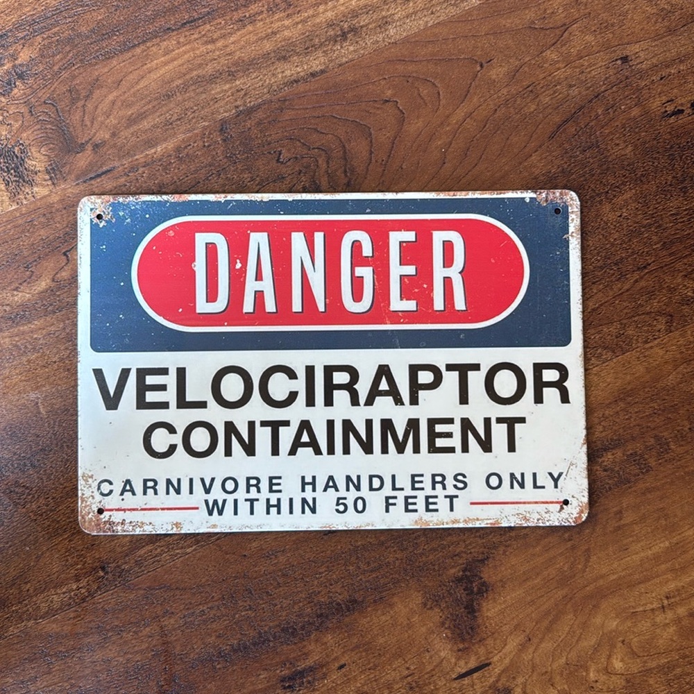 FREE WITH ANY PURCHASE (add to bundle) Wall sign, velociraptor